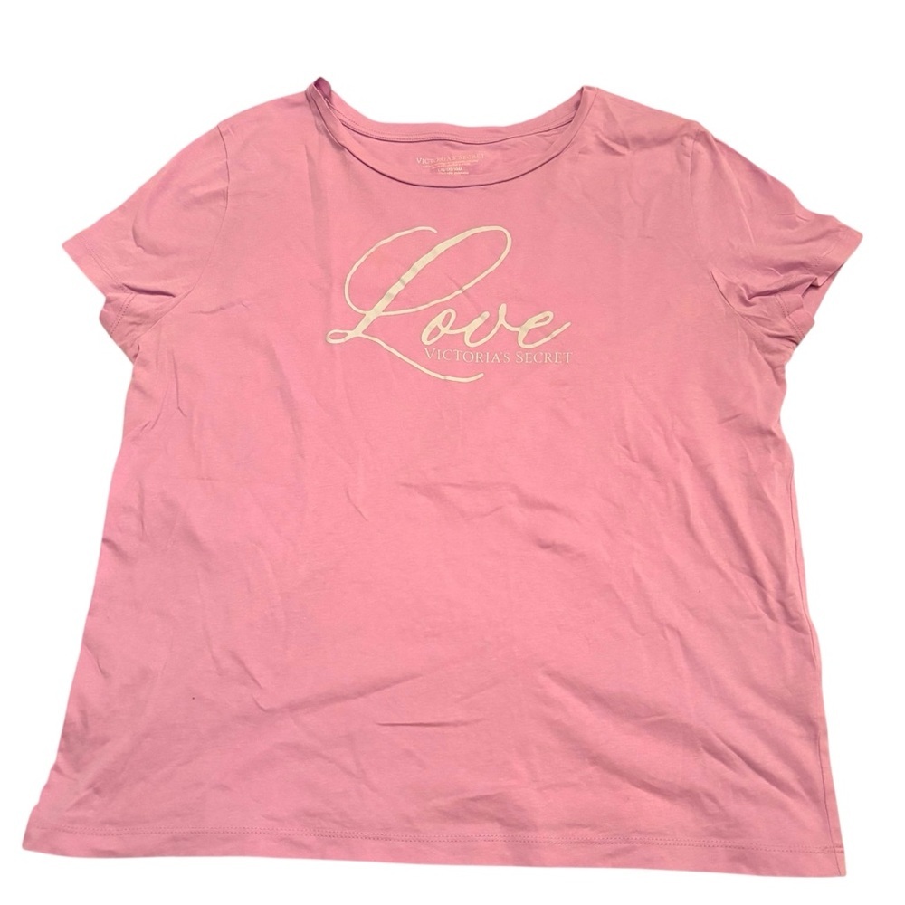 NWOT Victoria's Secret light Purple Tee with Love Script SZ L